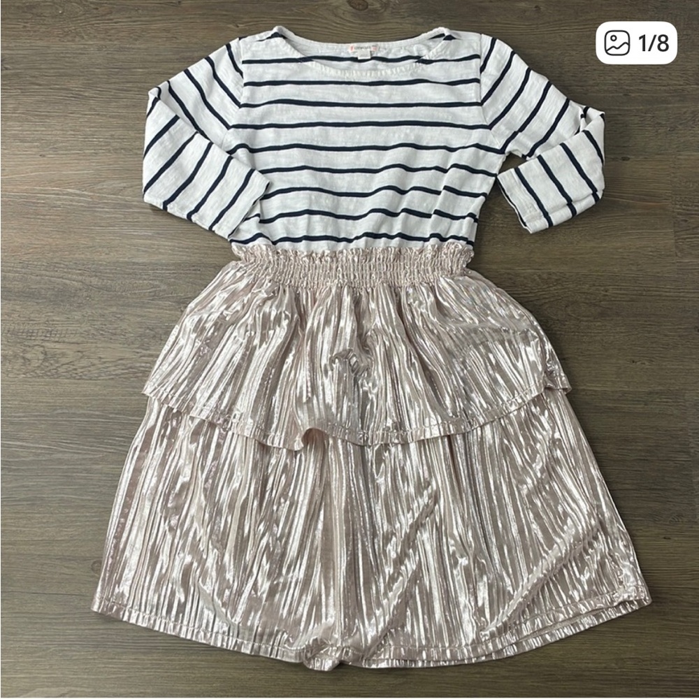 Crewcuts Navy and White Striped Dress